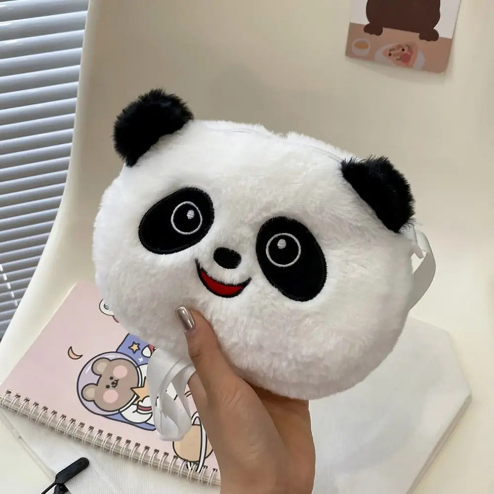 Cartoon Panda Crossbody Bag New Travel Purse Children's Gift Messenger Bag Plush Shoulder Bag