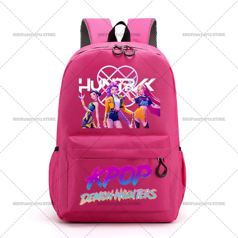 KPop Demon Hunters School Bag Student Large Capacity Laptop Backpack K-Pop DemonHunter Fans Gift Girls Knapsack Travel Backpacks