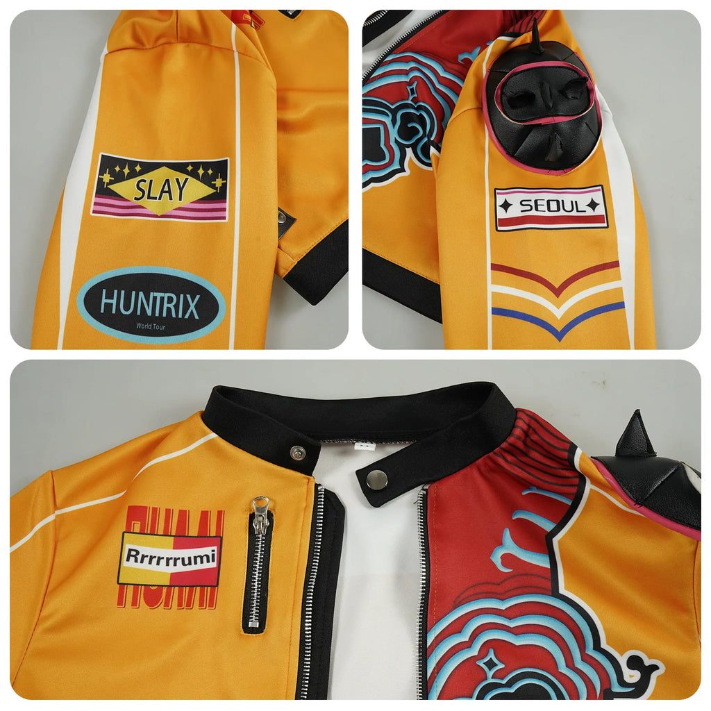 Anime KPOP Cosplay Demon Hunters Rumi Costume Coat Jacket Outfit For Girls Adult Women Halloween Carnival Masquerade Suit