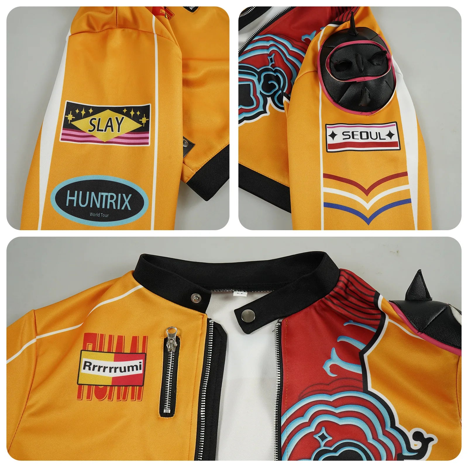 Anime KPOP Cosplay Demon Hunters Rumi Costume Coat Jacket Outfit For Girls Adult Women Halloween Carnival Masquerade Suit