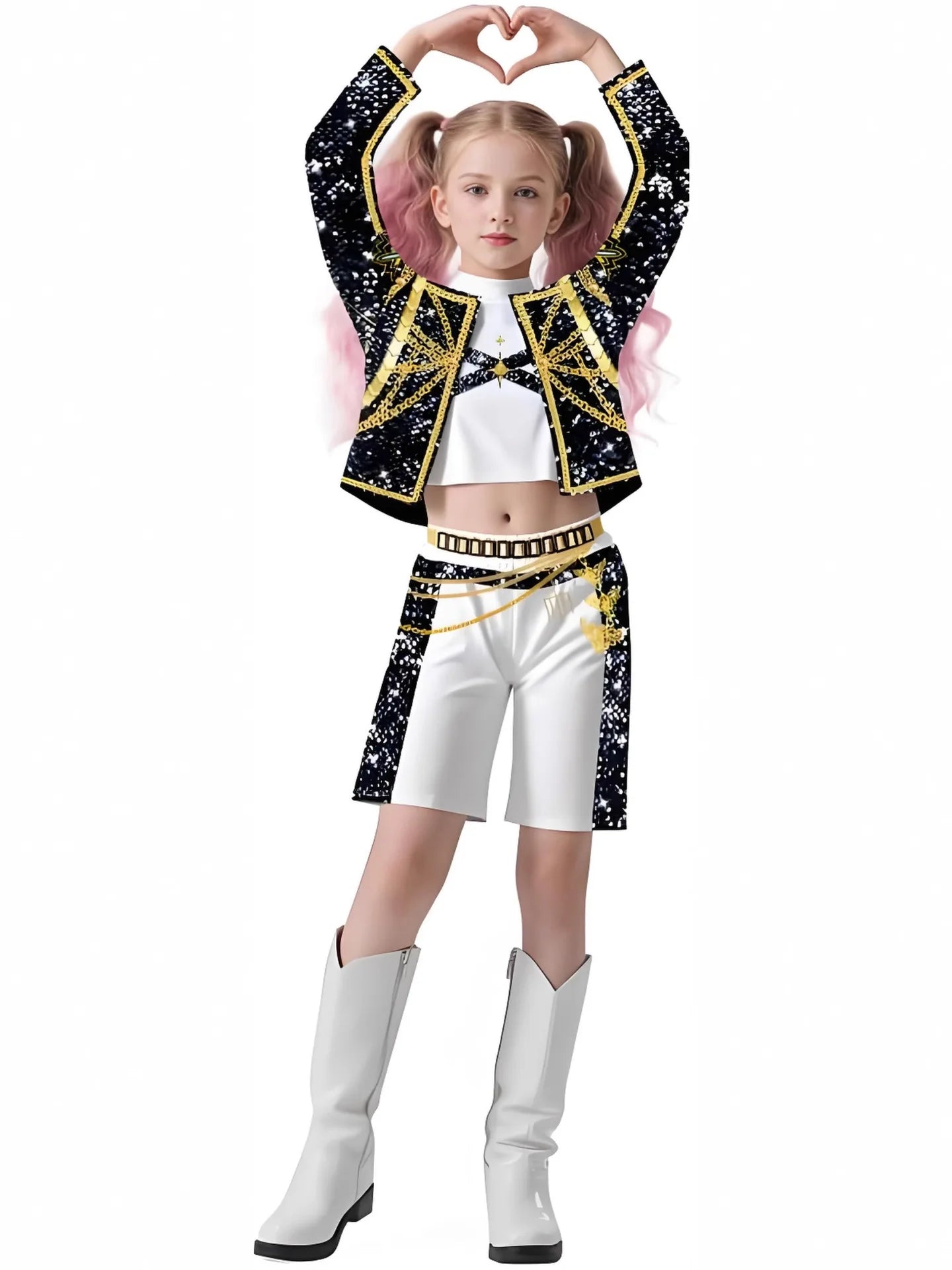 Kids KPop Rumi Mira Zoey Singing Suit Demon Hunters Uniform Girls Halloween Carnival Role Play Singer Cosplay Costume