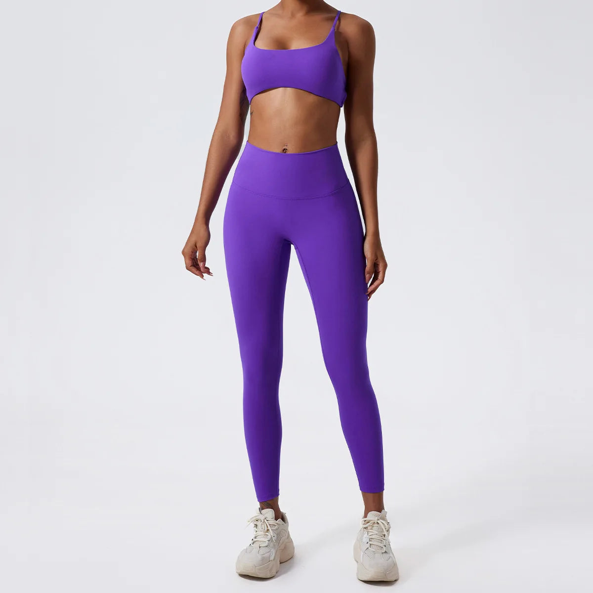 LezyanXR Nude Beautiful Back Breathable Tight Quick Drying 2 Pieces Gym Yoga Sport Running Exercise Workou Set Womens Outfits