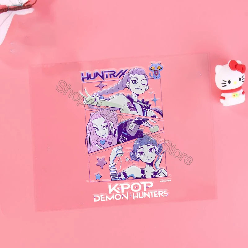 Kpop Demon Hunter Cartoon 3D Transfer Sticker UV DTF Stickers Kawaii Water Cup Water Bottle Lunch Box DIY Waterproof Sticker