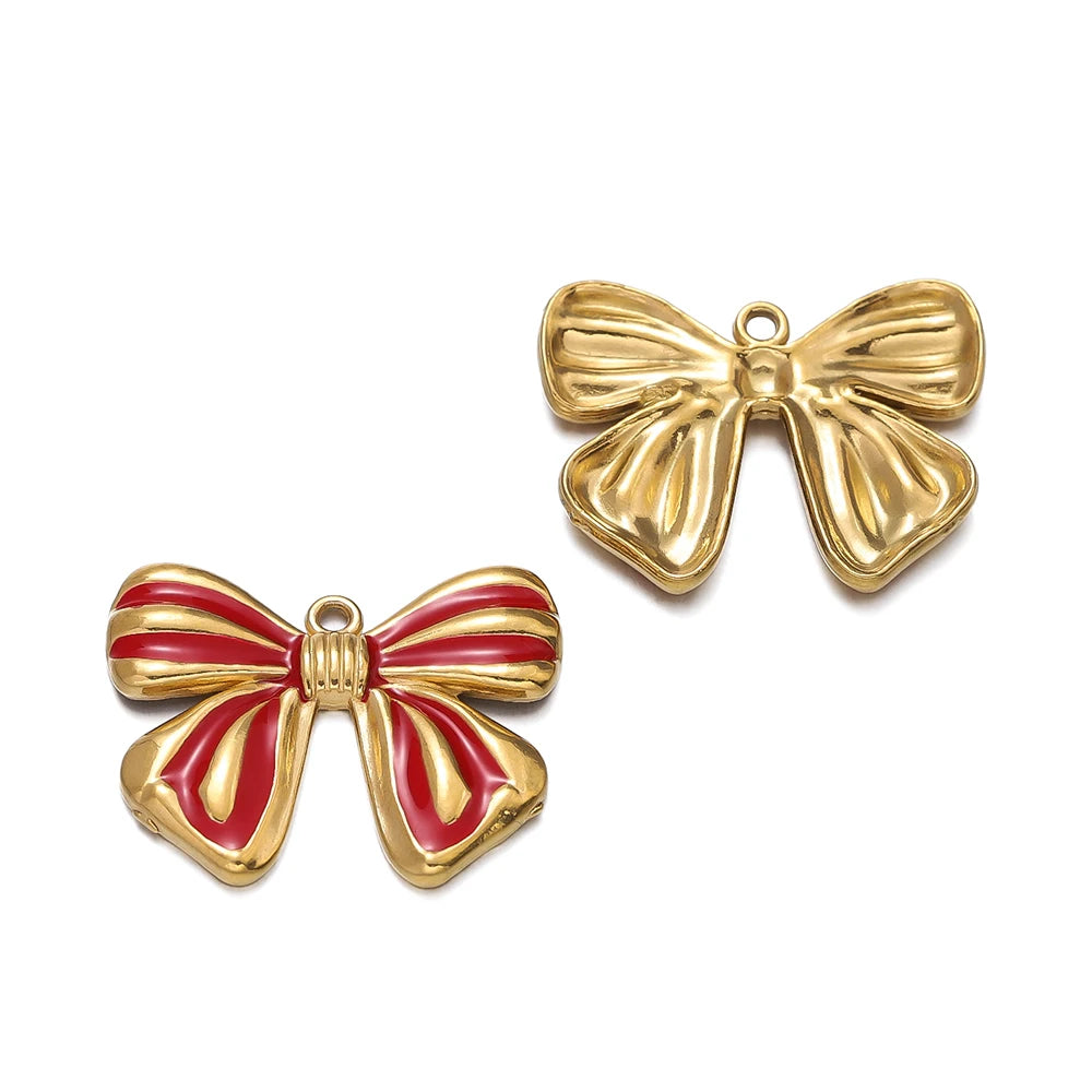 2Pcs/Pack Stainless Steel 5 Styles Butterfly Shape Pendants for Handmade DIY Women Man Hoop Earring Jewelry Making Supplies