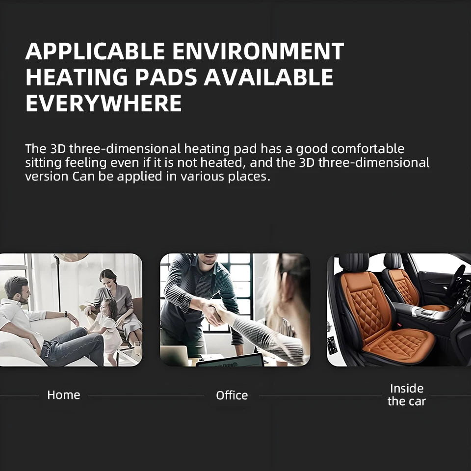 12V Universal Car Heated Seats Cushion Fast Heating Car Seat Covers Warm Winter Car Accessories Heating Pads Available Black＆Red