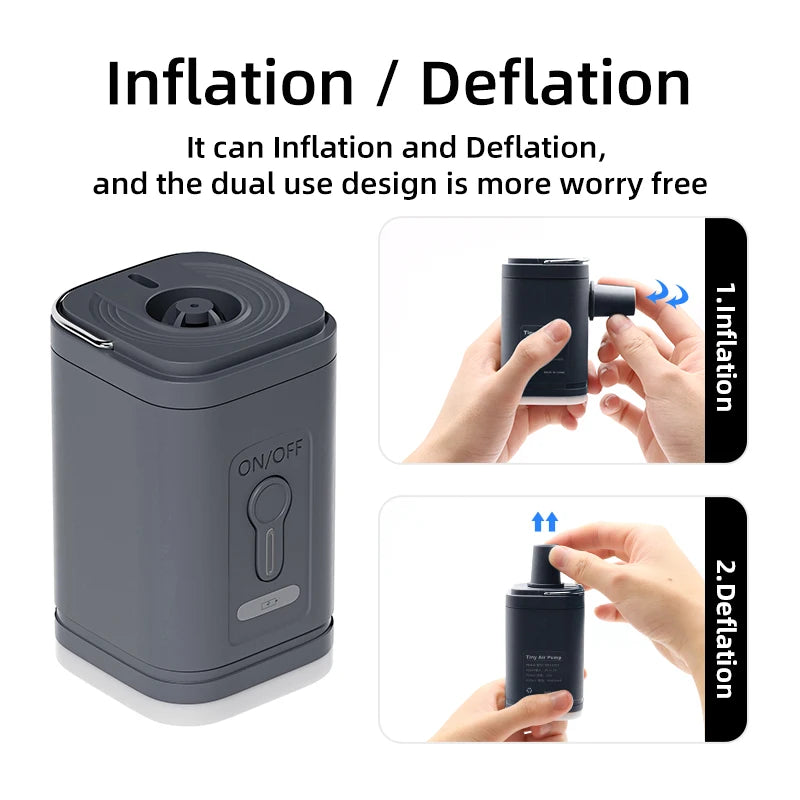 TARKA 1pcs Mattress Air Pump Air Compressor 2 in 1,  Lightweight Inflating Pump with Camplight, Hiking Travel Must Have Supplies
