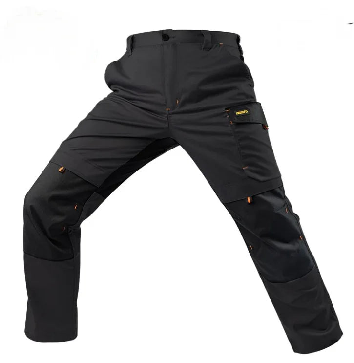 Summer Autumn Workwear Pants,Men Cargo Pants With External Tool Pockets, Plus Size Outdoor Trousers