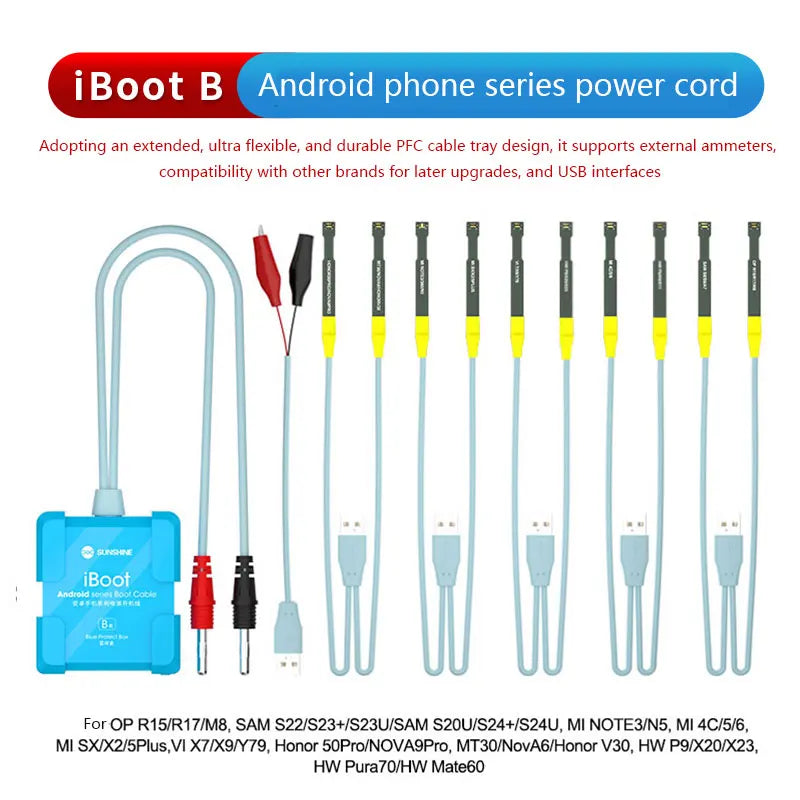 SUNSHINE iBoot-D 8V High-Voltage Power-On Cable Digital Display Type-C Output Dual-Battery Support for iPhone 6S-15PM & Android