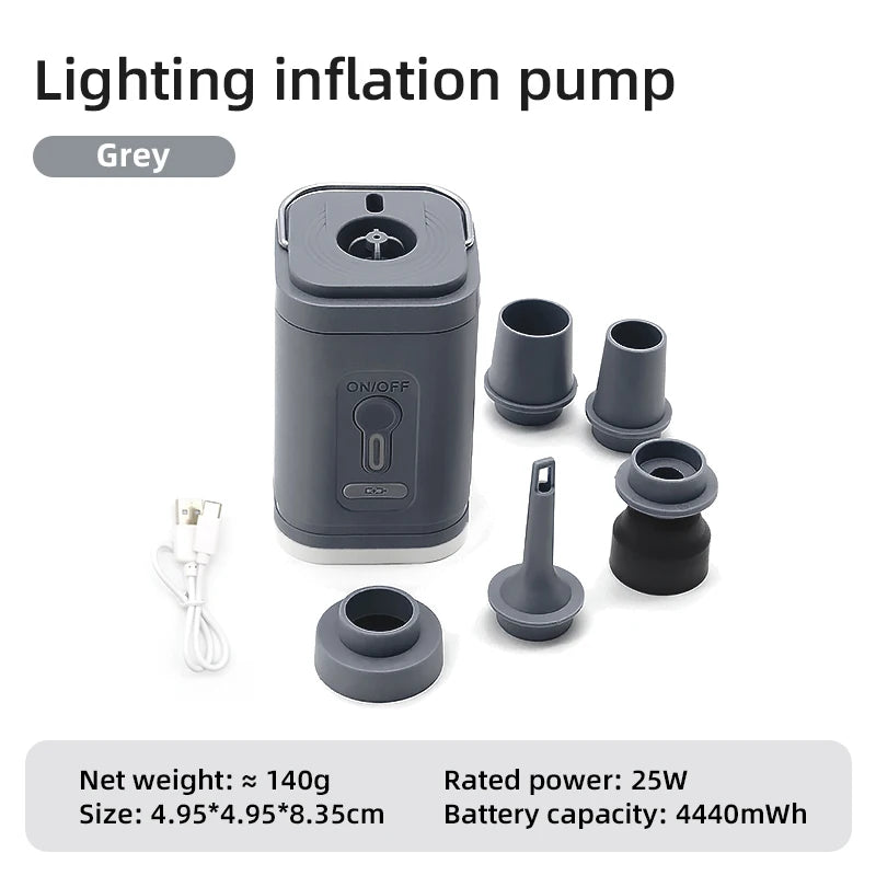 TARKA 1pcs Mattress Air Pump Air Compressor 2 in 1,  Lightweight Inflating Pump with Camplight, Hiking Travel Must Have Supplies