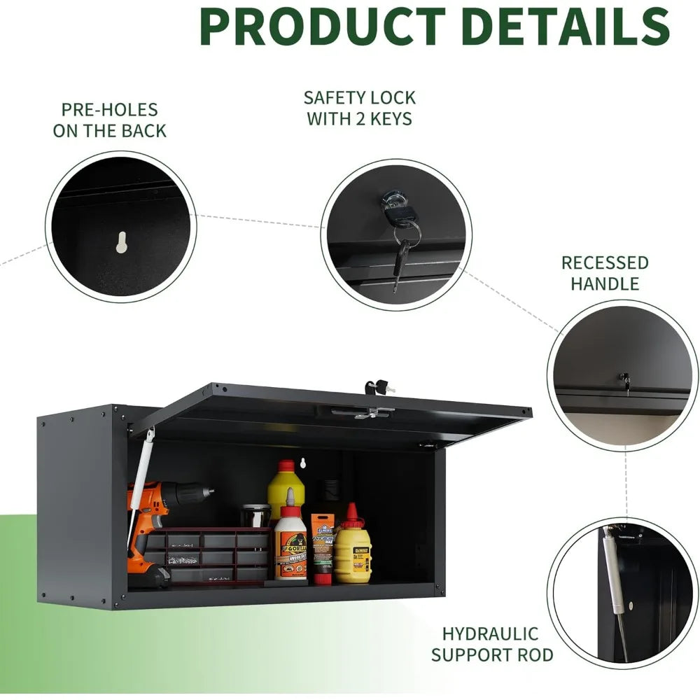 Adjustable Shelves Garage Storage System - Wall & Locking Rolling Metal Tool Cabinets with Doors for Ultimate Organization