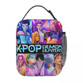 Kpop Demon Hunters HUNTRIX Saja Boys Thermal Insulated Lunch Bags for School Portable Food Container Thermal Cooler Lunch Boxes