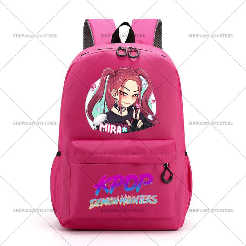 KPop Demon Hunters School Bag Student Large Capacity Laptop Backpack K-Pop DemonHunter Fans Gift Girls Knapsack Travel Backpacks