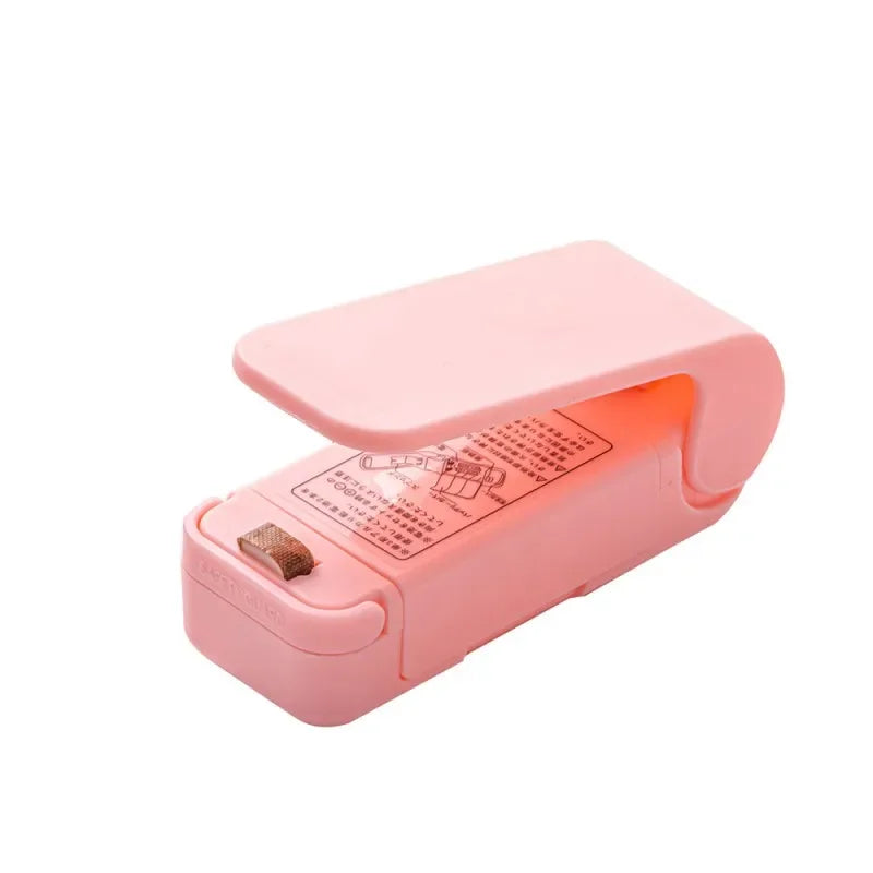 1pc Portable Bag Heat Sealer Plastic Package Storage Bag White Mini Home Sealing Clip Food Snack Fruit Fresh Keeping Gadgets