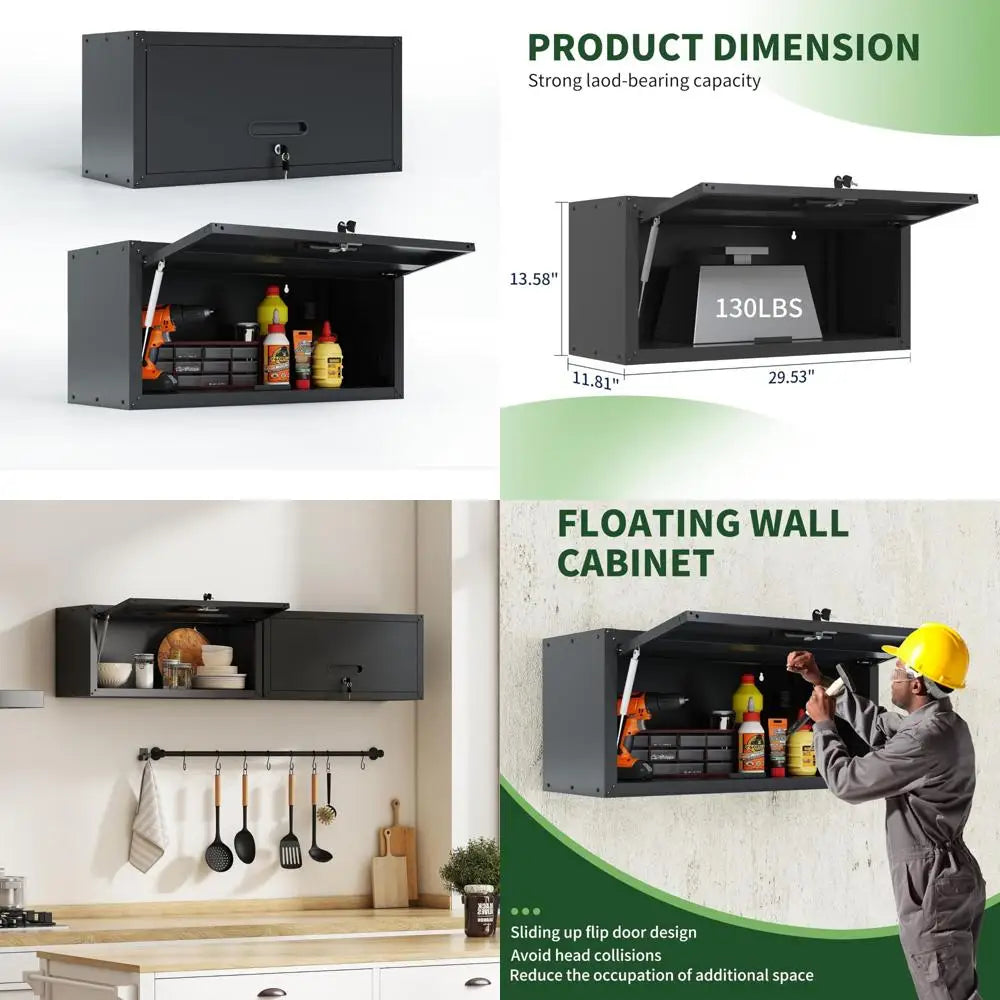 Adjustable Shelves Garage Storage System - Wall & Locking Rolling Metal Tool Cabinets with Doors for Ultimate Organization