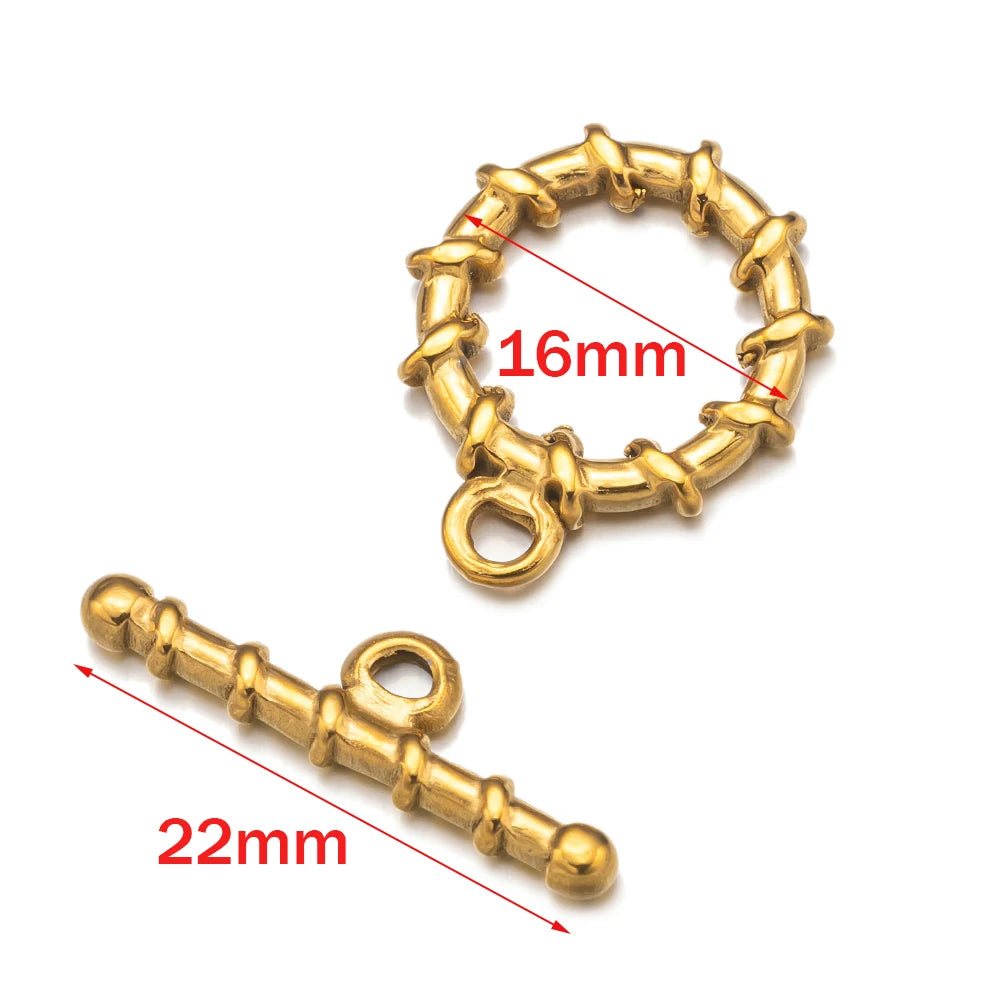 4Sets Stainless Steel Round OT Clasp End Buckle For DIY Necklaces Bracelets Jewelry Making Supplies Accessories Parts Components
