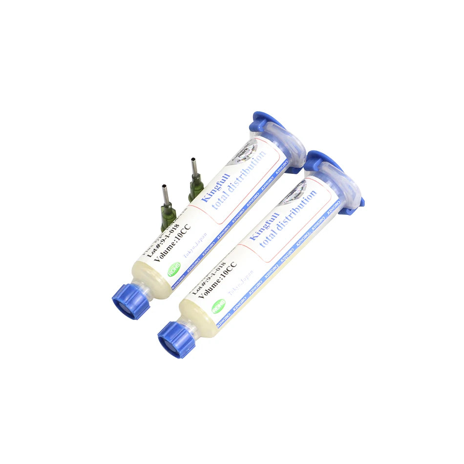 2pcs KINGBO RMA-218 10cc soldering flux No-cleaning soldering paste with needle