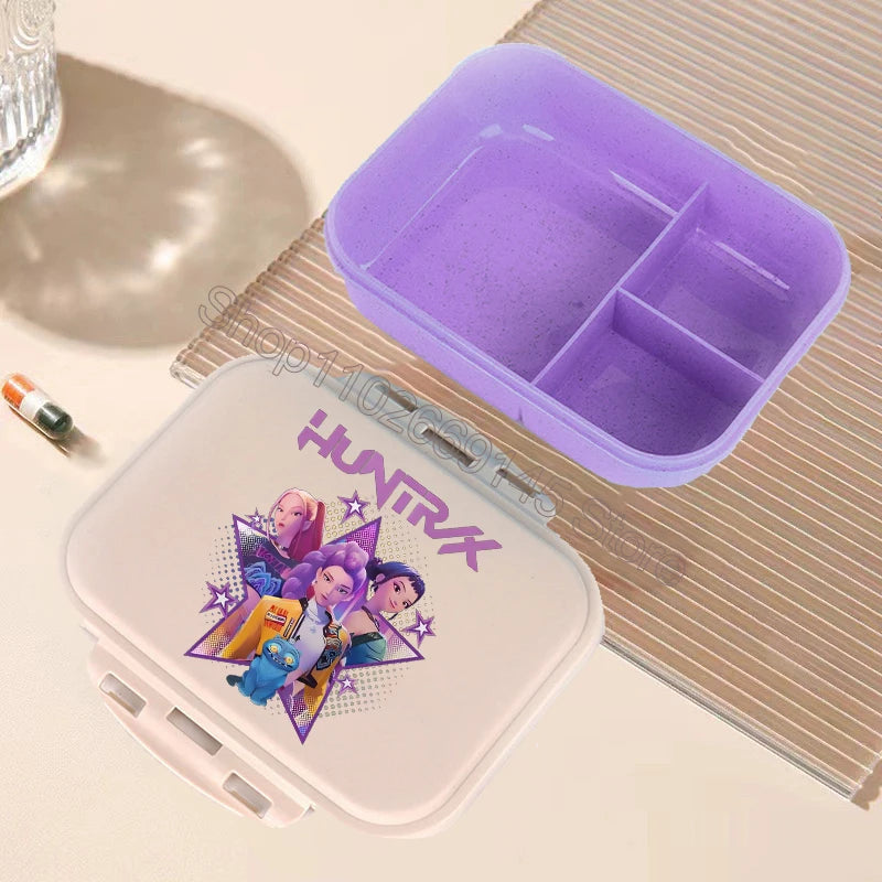 K Pop Demon Hunters Lunch Box Kawaii Cartoon Bento Lunch Box Kids Girls Large Capacity Food Storage Containers Birthday Gifts
