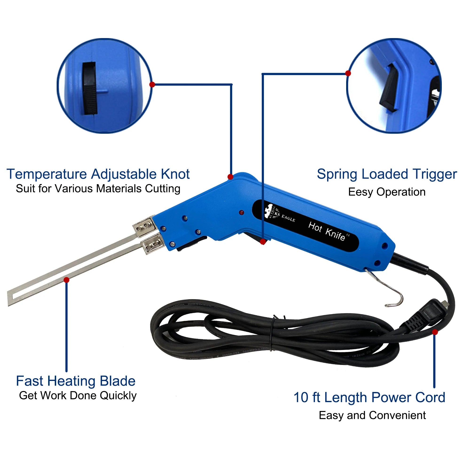 Electric Foam Polystyrene Knife High-Temp Foam Cutting Tool for DIY Art Projects and Insulation Work Thermal Knife for Styrofoam