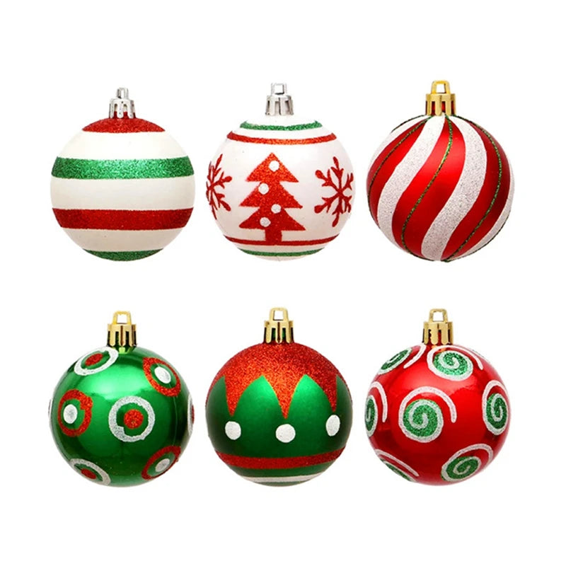 Christmas decoration ball30 Pcs Christmas Ball Ornaments Red Green and White Hanging Christmas Ball
