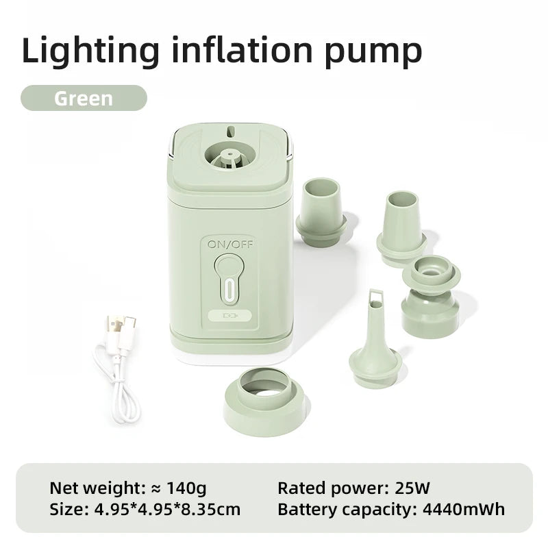 TARKA 1pcs Mattress Air Pump Air Compressor 2 in 1,  Lightweight Inflating Pump with Camplight, Hiking Travel Must Have Supplies