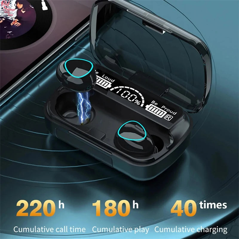 Bluetooth headset M10 hands-free LED Dispay headset Bluetooth HiFi stereo music wireless earplug waterproof game headset