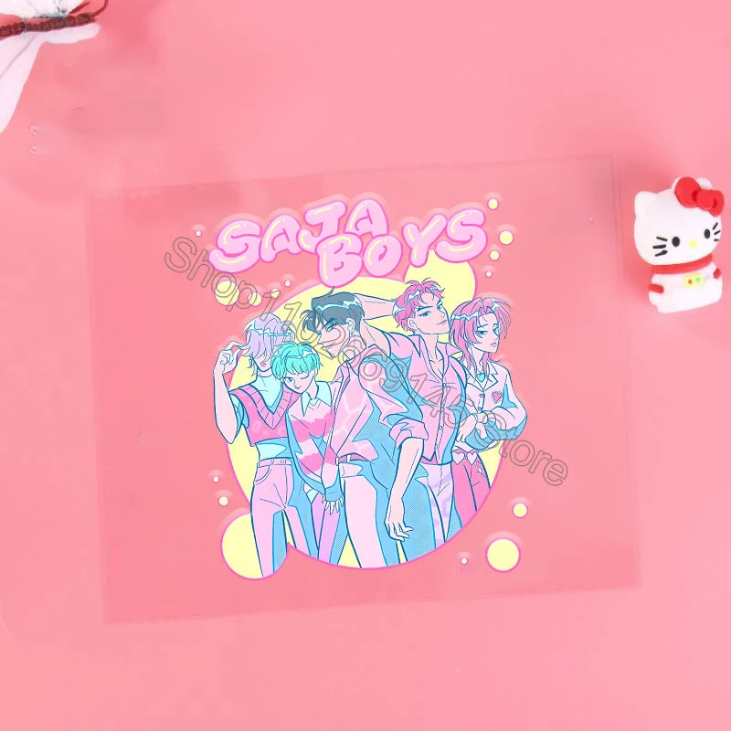 Kpop Demon Hunter Cartoon 3D Transfer Sticker UV DTF Stickers Kawaii Water Cup Water Bottle Lunch Box DIY Waterproof Sticker