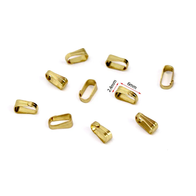 50pcs/Lot Stainless Steel Pendant Pinch Clip Bail Clasps Melon Seeds Clasp For Necklace Hooks Clip Connectors DIY Jewelry Making