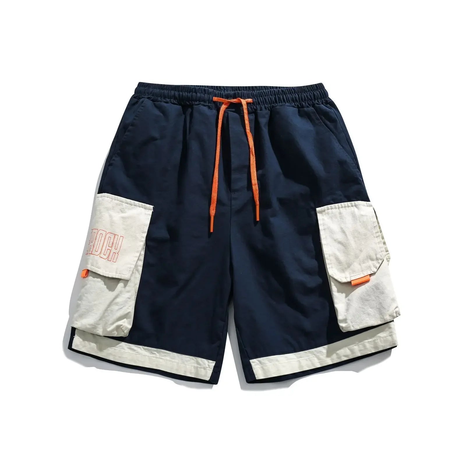 Wide Short Pants for Men Hip Hop Mens Cargo Shorts with Draw String Elastic Waist Loose Baggy Pockets Vintage Elegant Distressed