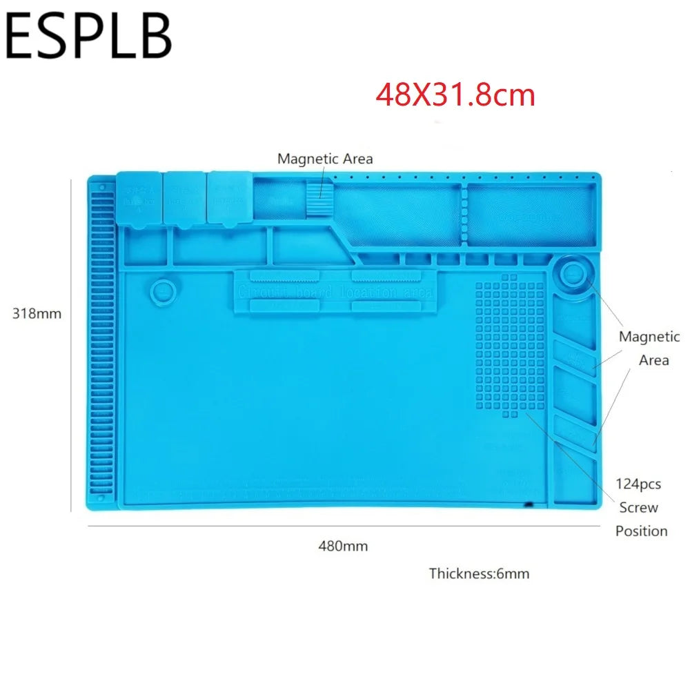 Silicone Soldering Mat Pad Desk Platform  for Welding Station Iron Phone PC  Repair Magnetic Heat Insulation No Lead S-160