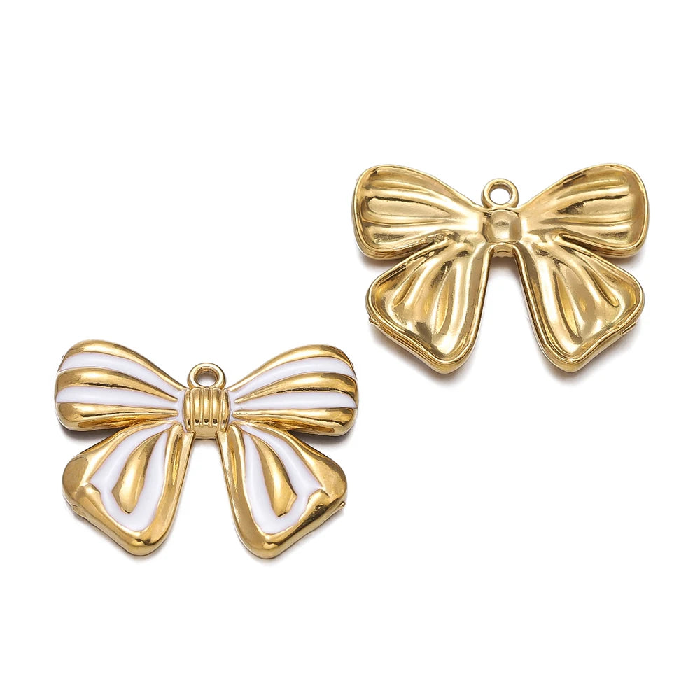 2Pcs/Pack Stainless Steel 5 Styles Butterfly Shape Pendants for Handmade DIY Women Man Hoop Earring Jewelry Making Supplies
