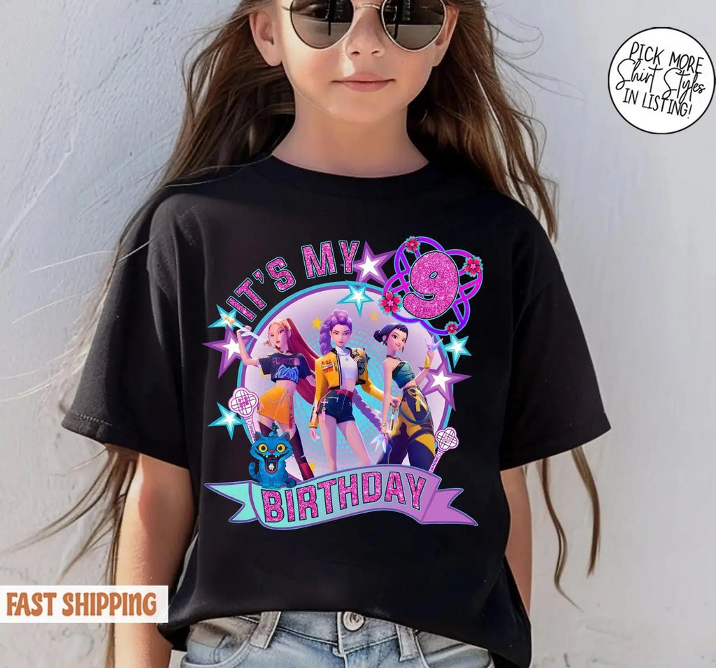 New Huntrix Demon Hunters Comfort Colors T Shirt Family Birthday T shirts Birthday Gift Kid DemonHunter Merch Kpop Youth shirt