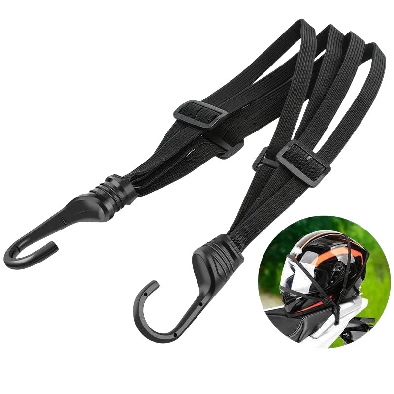 High-Elasticity Motorcycle Helmet Tie-Down Strap | Adjustable Luggage Elastic Cord for E-Bike/Motorcycle | Durable Accessories