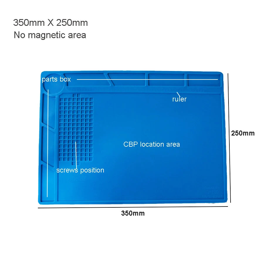 Silicone Soldering Mat Pad Desk Platform  for Welding Station Iron Phone PC  Repair Magnetic Heat Insulation No Lead S-160