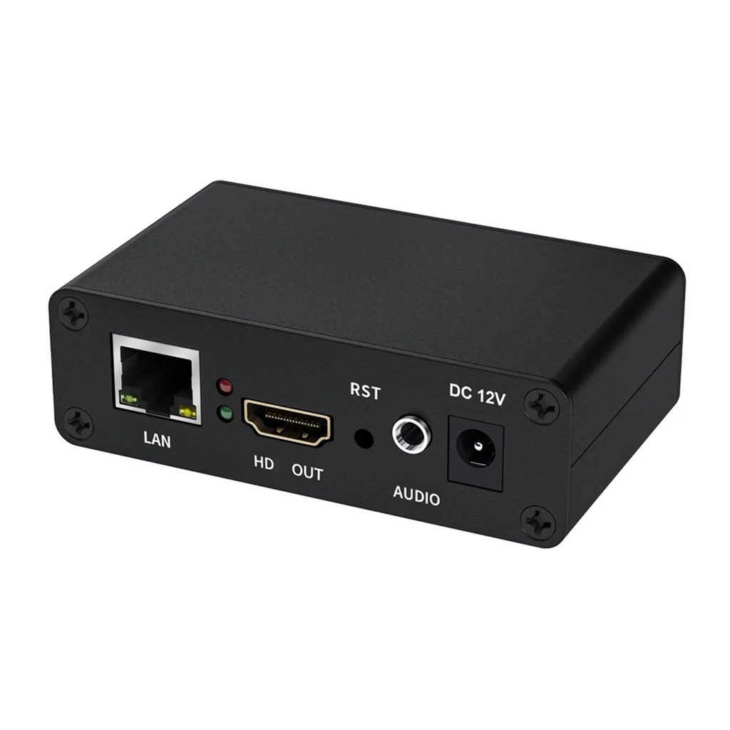 Hot-Sale FHD IP to HDMI Video Decoder Stream H.265 H.264 RTSP SRT RTSP Rtmp USB Flash Disk Player