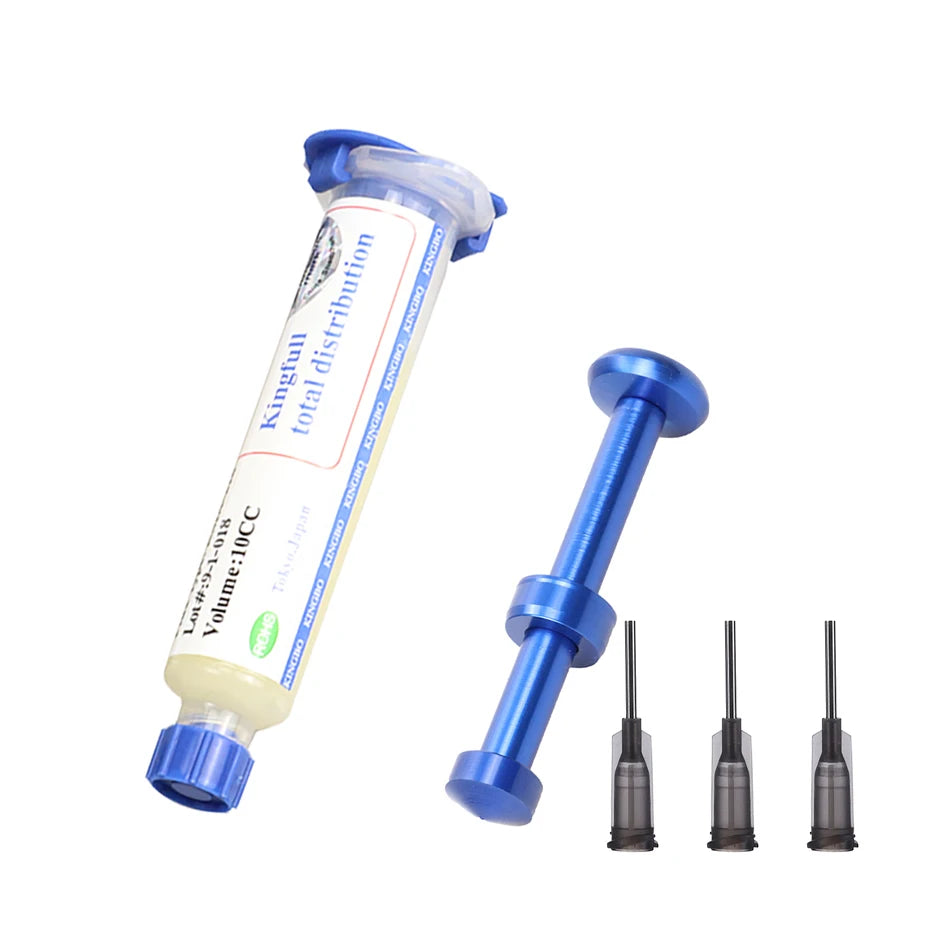 2pcs KINGBO RMA-218 10cc soldering flux No-cleaning soldering paste with needle