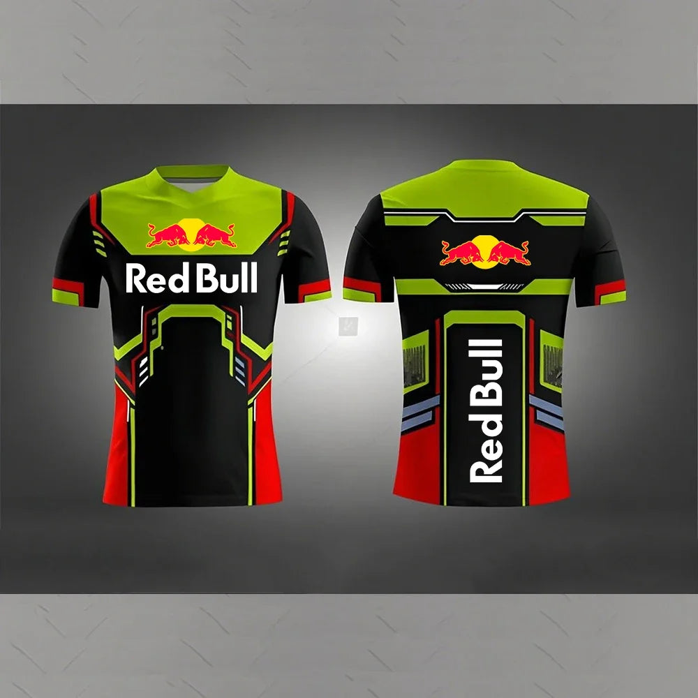 Mens Red Bull T Shirt Oversize 3D Printed Short Sleeve Tee Motorcycle Racing Offroad Clothing Summer Top