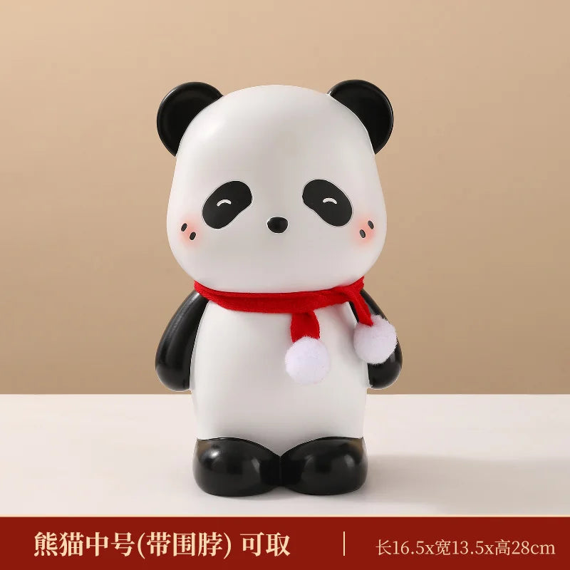 Cute Panda Piggy bank Trendy Home Living Room Large Floor Decorative Ornament Animal Statues housewarming and opening gifts