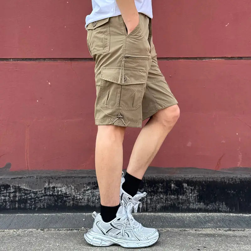 Short Pants for Men with Zipper Cotton Solid Pockets Mens Cargo Shorts Designer Casual Nylon Harajuku Loose Beautiful Popular