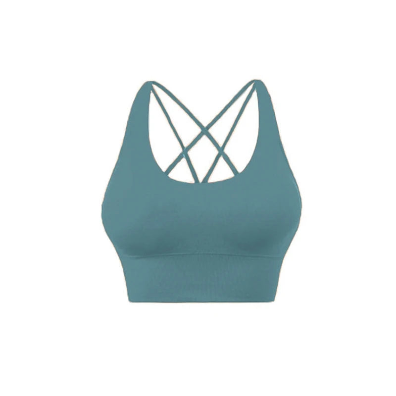 Summer Fashion Cross Back Women Sport Bras Fitness Tank Top Breathable Women Yoga Tops Bra Crop Top Gym Wear Women