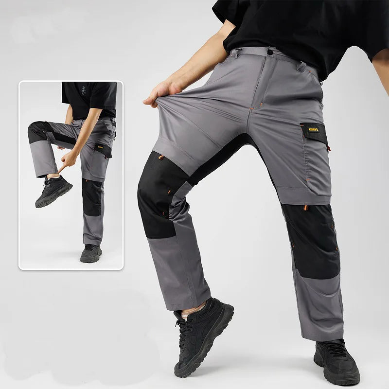 Summer Autumn Workwear Pants,Men Cargo Pants With External Tool Pockets, Plus Size Outdoor Trousers