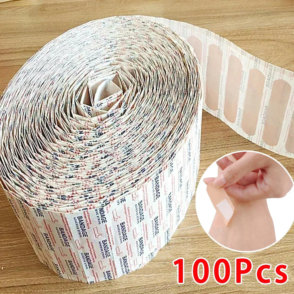 50/100Pcs Waterproof Breathable Cushion Adhesive Plaster Wound Hemostasis Sticker Band First Aid Medical Gauze Bandage band,aids