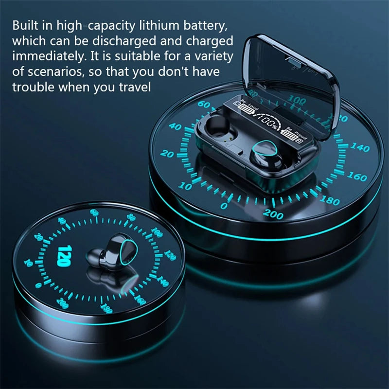 Bluetooth headset M10 hands-free LED Dispay headset Bluetooth HiFi stereo music wireless earplug waterproof game headset