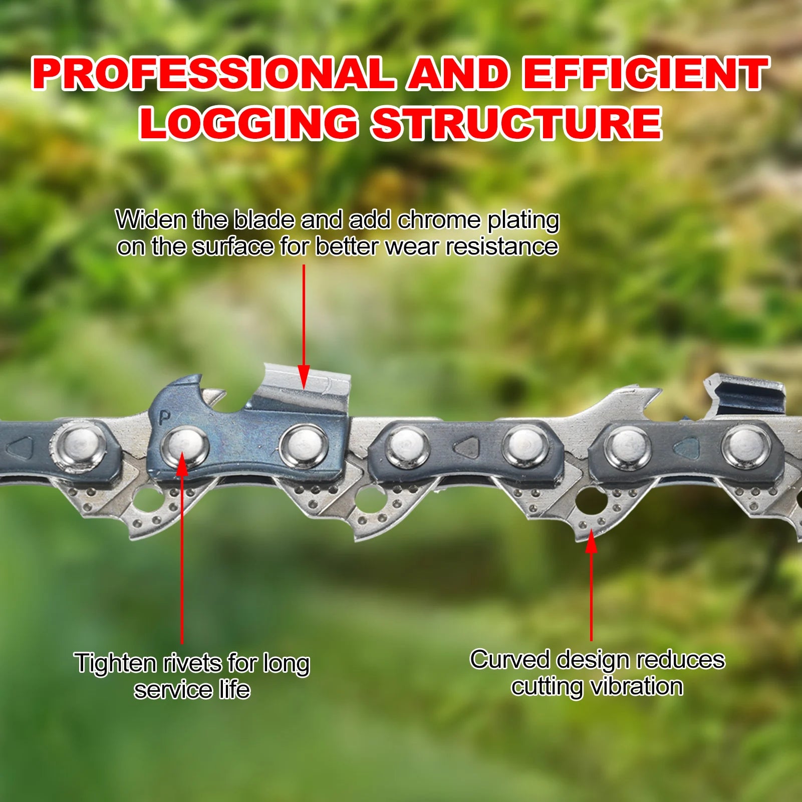 16 Inch Chainsaw Chain 3/8LP .050" 56DL  Easy Install Replacement Chain for Electric Chain Saws Wood Cutting