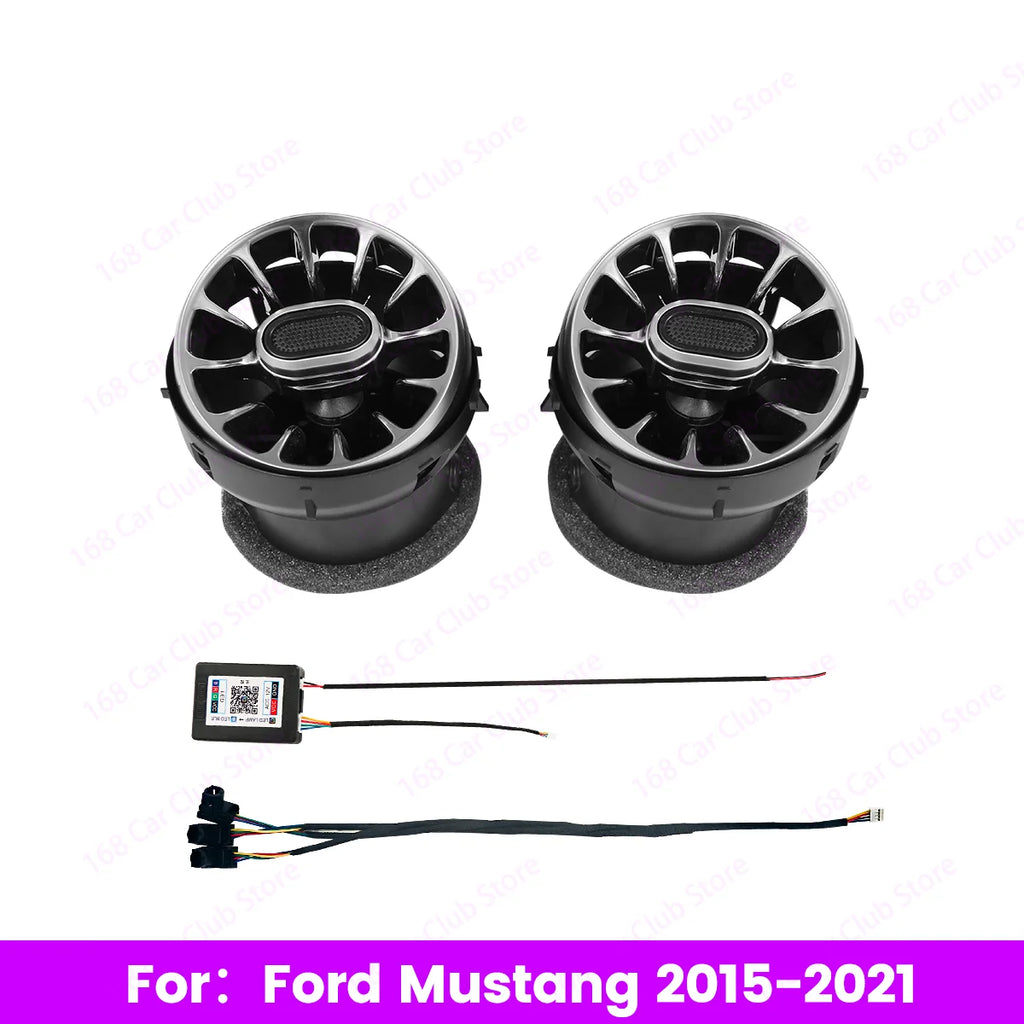 LED 256 Colors New Vents Ambient light For Ford Mustang Car 2015-2021 LED Dashboard Air Conditioning Turbine Air Outlet