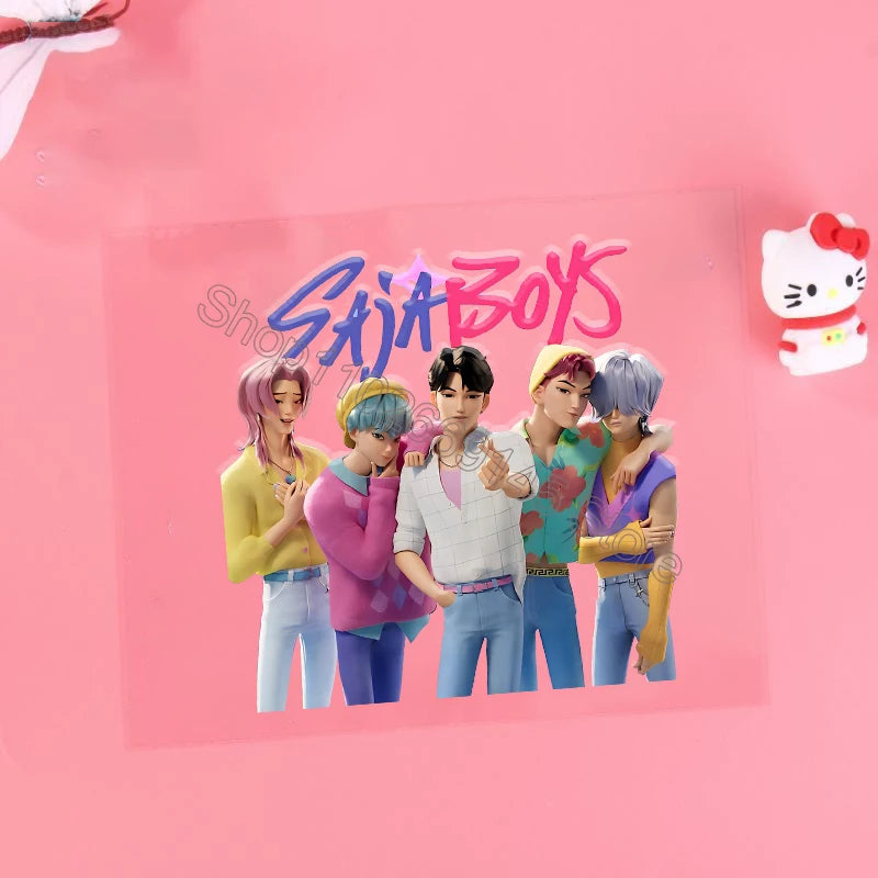 Kpop Demon Hunter Cartoon 3D Transfer Sticker UV DTF Stickers Kawaii Water Cup Water Bottle Lunch Box DIY Waterproof Sticker