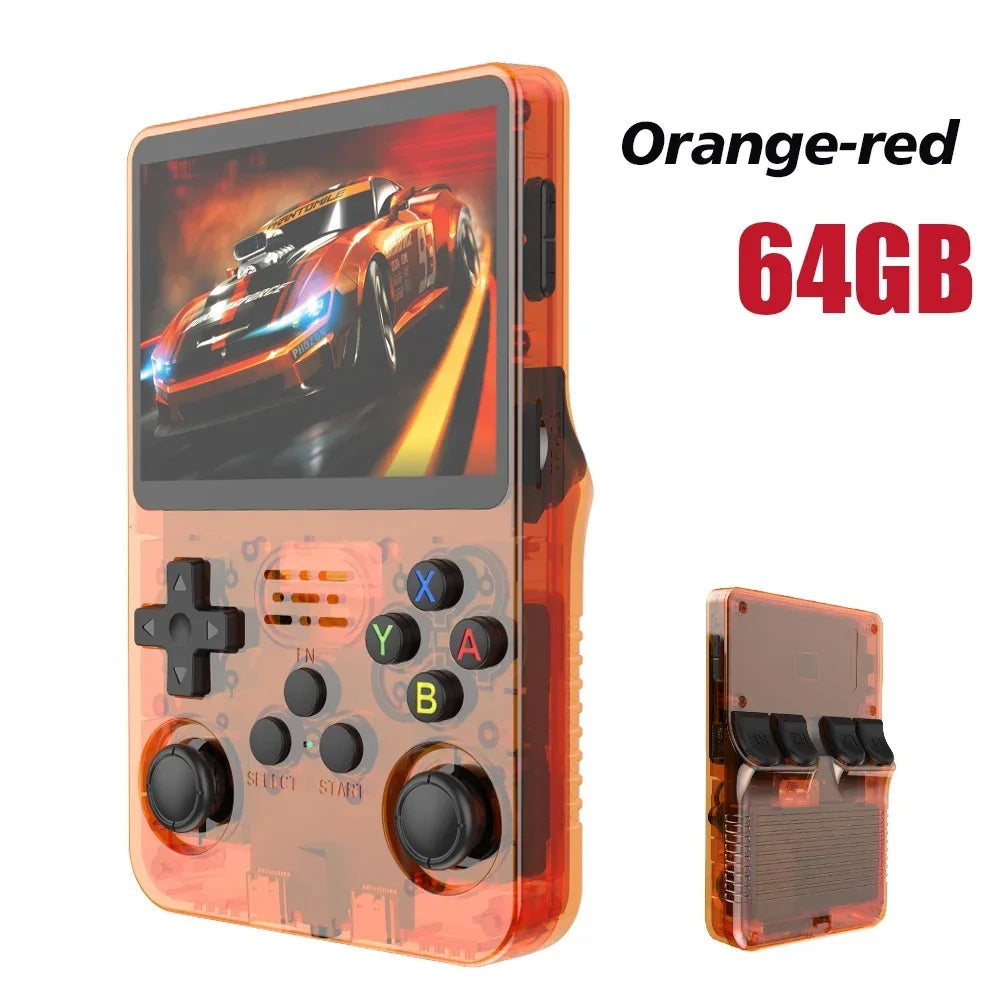 R36S Retro Video Handheld Game Console Linux System 3.5 in IPS Screen  3000mAH Battery 64G/128G TF Card Preinstalled Games