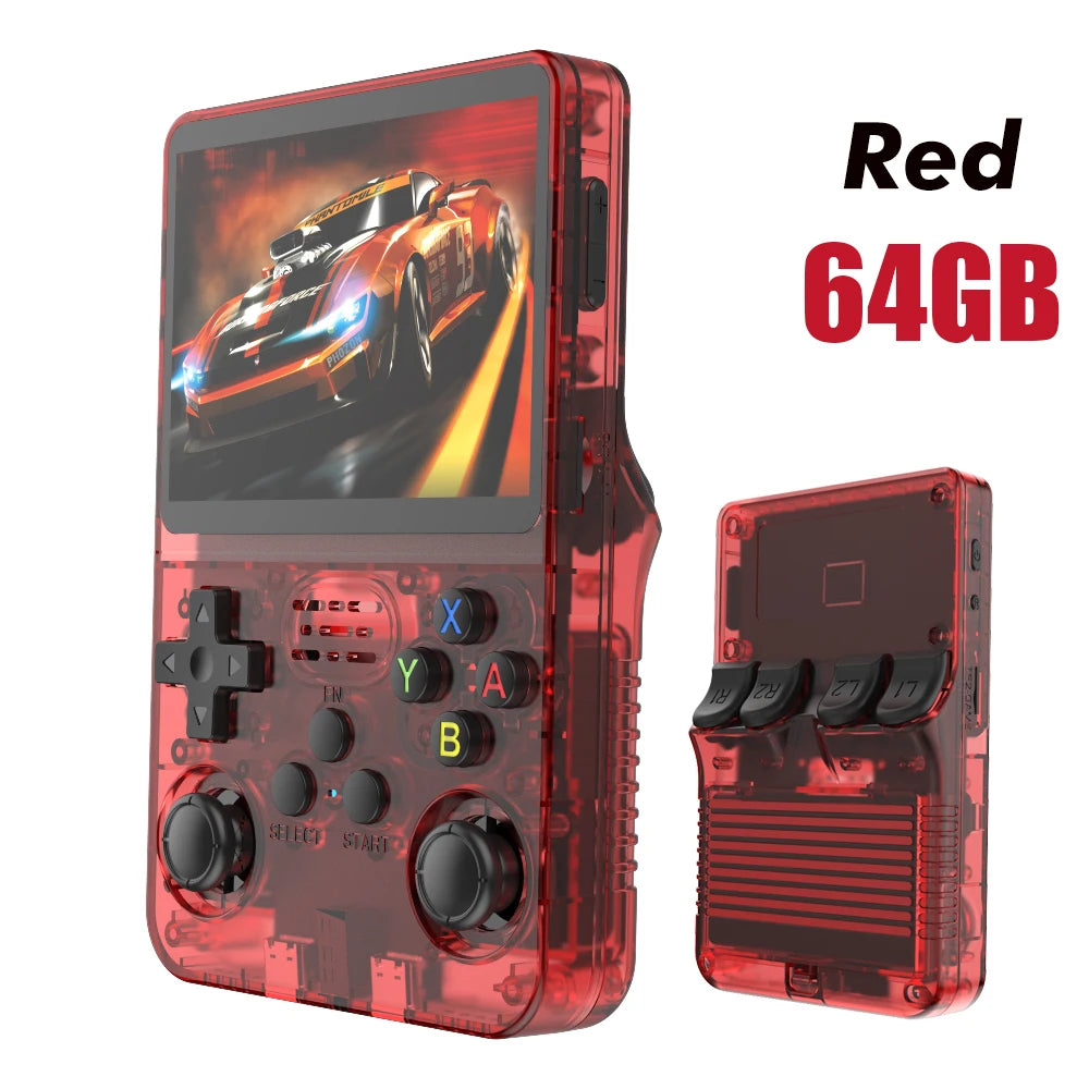 R36S Retro Video Handheld Game Console Linux System 3.5 in IPS Screen  3000mAH Battery 64G/128G TF Card Preinstalled Games
