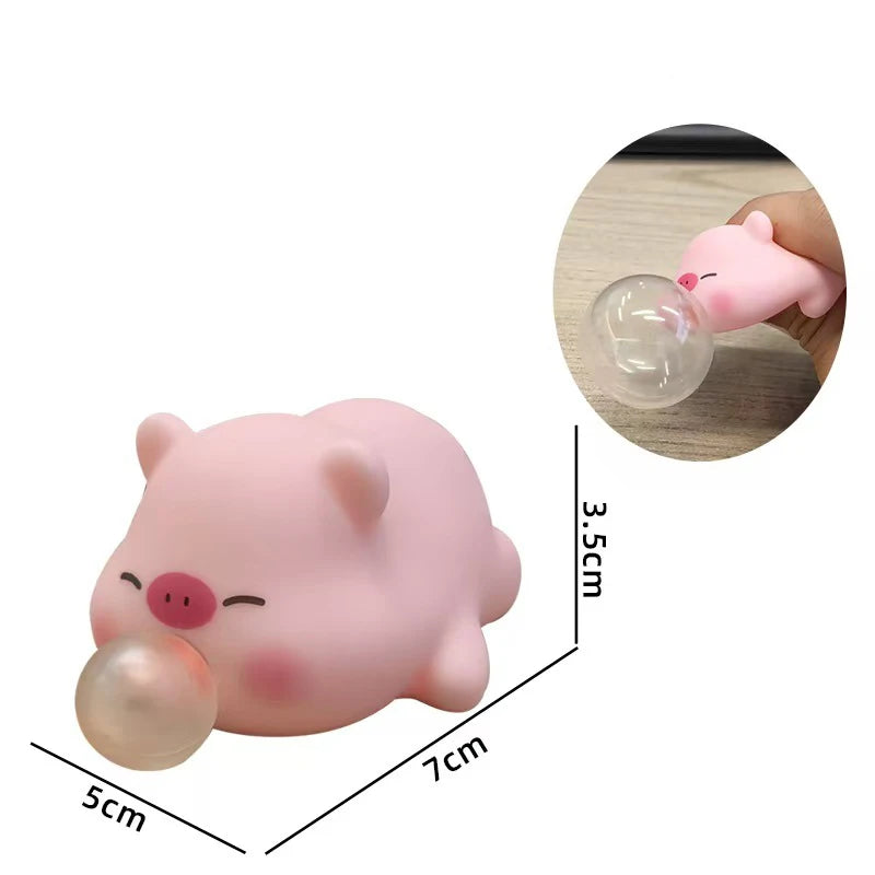 Cute Animals Pinch Toy Spit Bubble Funny Relax Ball Sensory Fidget Toy Cartoon Puppy Capybara Panda Squeeze Ball Toy Kids Gift