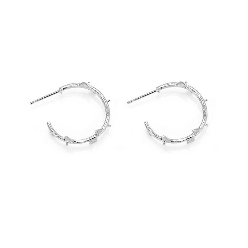 6PCS 18K Gold Color Brass with Half Pin Round Stud Earrings High Quality Jewelry Making Supplies Necklace Accessories for Women