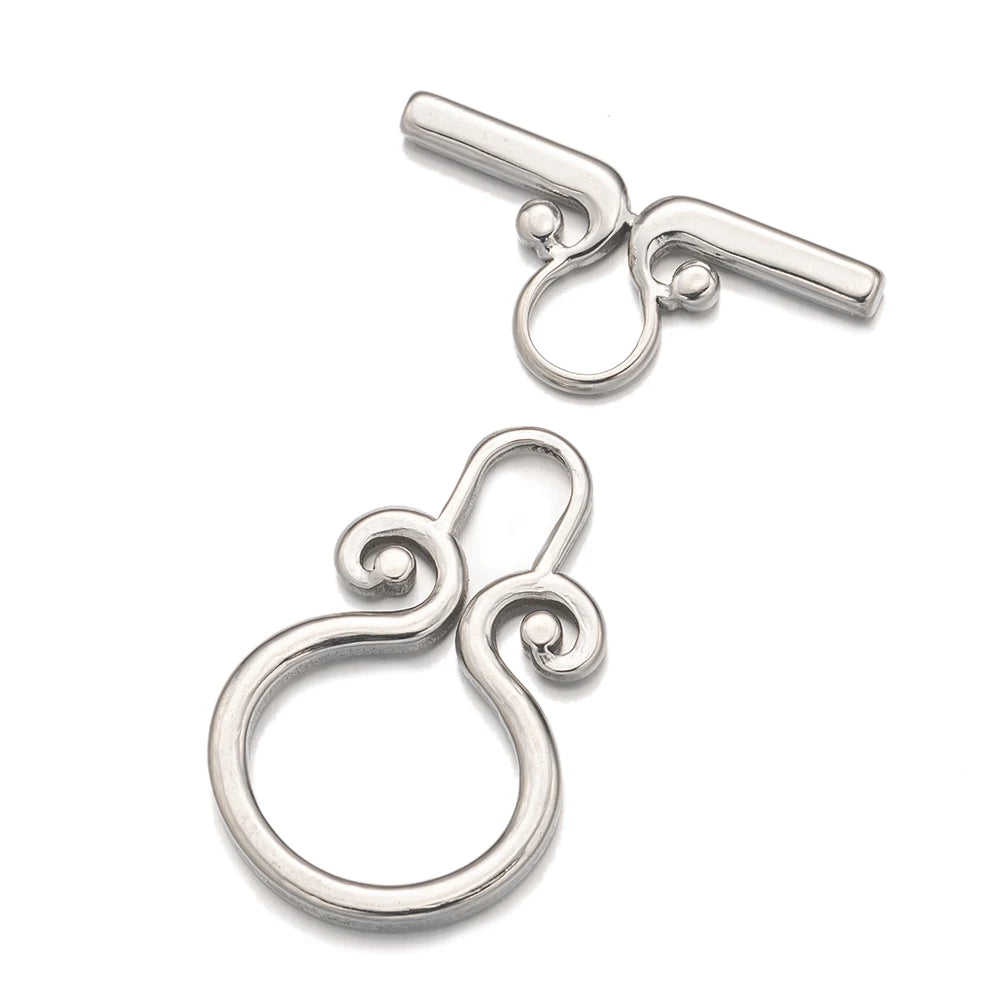 4Sets Stainless Steel Round OT Clasp End Buckle For DIY Necklaces Bracelets Jewelry Making Supplies Accessories Parts Components